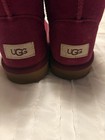 Ugg Burgundy Suede Shearling Style Mid-calf Women s Fur Lined Pull On Boots