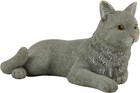 3 Inch Grey Cat Posing Hand Painted Mini Figurine Statue Sculpture   new