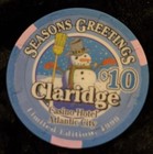 10 Casino Chip   Claridge Casino   Atlantic City New Jersey