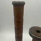 Set Of 3 Wooden Thread Spools Sewing Textile Bobbins Vintage