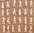 Vintage 1970s Lot Of  96  Pink Plastic Cake Toppers Santa Claus Sleigh Reindeer 