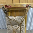 Rare Vintage Paris Mfg  Co  Wooden Toboggan Snow Sled With Cushion Seat 4 Foot
