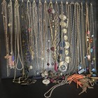 Vintage-modern Fashion Jewelry 1lb Lot Mix Gold   Silver Tone Chunky Mystery Bag