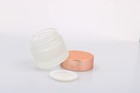8 Pack Frosted Glass Jar mini Empty Cosmetic Jar Makeup Sample Containers Wit   