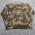 Vtg Ralph Lauren Polo Country Cable Knit Sweater Camo Mens Large Wool Fisherman