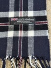 100  Cashmere Plaid Scarf Muffler Made In Scotland Black Red White