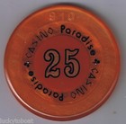 Casino Paradise  25 00 Casino Chip Jeton Nairobi Kenya
