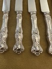 Silverplate  6  Hollow Handle Dinner Knives    Vintage Grapes Rogers 1847 -