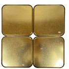 Vintage Gold Square Metal Serving Trays Set Of 4 Craft Display Home Decor