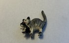 Antique Cold Painted Austrian Vienna Bronze Figure Of Cat Carrying Kitten