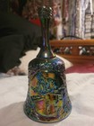 Fenton Purple Amethyst Carnival Glass Bell W  Glass Maker Scene