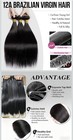 Human Hair Bundles 16 18 20 Inch Straight Hair Extensions  12a Brazilian Virgin