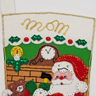 Vintage Bucilla Hearthside Hangings Felt Sequin Finished 18  Stocking   Mom