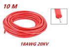 Electric Copper Core Flexible Silicone Wire Cable Red 10m 32 8ft  18awg 20kv  -