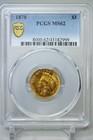 1878  3 Three Dollar Gold Piece Pcgs Ms62 Nice Toned  2999