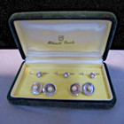 Vintage Mikimoto Sterling Silver Mop Pearls Cufflinks   Stud Set Orig  Box C827