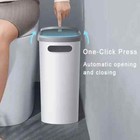 10l Slim Bathroom Trash Can   Space-saving Silent Garbage Bin With Storage Top