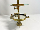 Antique Monocular Brass Adjustable Microscope W glass Slide  made In Italy 