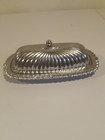 Vintage Style Silver Plated Butter Dish With Glass Insert And Lid Euc