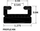 Sp1 Replacement Slide Runner Hyfax 56in Black Style 24