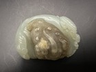 Qing Dynasty Chinese White Jade Fine Carved Ancient Mythical Beast 