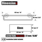  Bathroom Glass Shelf  Shelf With 16 Inch Towel Bar Tempered Glass Brushed