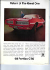 1968 Pontiac Gto  car Of The Year  By Motor Trend  Dealer Handout  47p  Rare