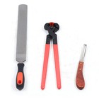 3 In 1 Horse Hoof Trimming Farrier Tool Kit Horseshoe File Rasp Cutter Knife New