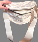 Cream Checkered Belt Bag Crossbody Fanny Pack Gold Zipper Adjustable Strap