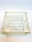 Vintage Glass Block 7-3 4  X 7-3 4  X 3-7 8 Lines Primitive Salvage