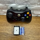 Microsoft Xbox 360 Wireless Controller Black black W batteries Model 1403 Tested