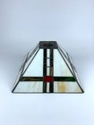 Vtg Tiffany Style Stained Glass Lamp Shade Table Bedside 9  Art Deco Light Cover