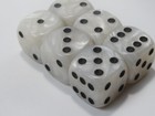New Dice Set Of 6 D6  16mm  - Pearl White  black Pips