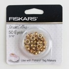 Fiskars 197700-1002 Tag Maker 3 16  Eyelets Gold Colored Aluminum  2pks Of 50pc 