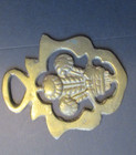 Vtg  British  Brass Horse Equestrian Bridle Medallion-flowers