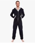 Ross Michaels Men s Hooded Jumpsuit  Zip Up One Piece Pajamas Black Size Xlarge