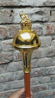 Drum Major Mace Lion Crown Head Gold Plated  3 Parts