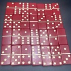 Vintage Crisloid Top Grade Red Bakelite 28 Pieces Dominoes Read Description