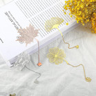 12 Pieces Metal Bookmarks With Chain For Women Metal Leaf Bookmark For Book Love