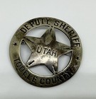 Obsolete Antique Deputy Sheriff Badge Tooele County Utah Old West Round Star