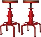 Antique Vintage Industrial Bar Stool Wooden Seat Water Pipe Fire Hydrant Design