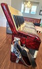 Vtg Hohner Verdi Ii Accordian-red Marbled  Sounds Great- W case- Beautiful Ex   