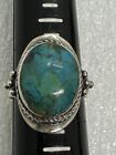Southwestern Sterling Silver Turquoise Ring Size 6 75 Oval Stone