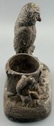 Antique Victorian Metal Owl Figural Match Holder Woodland Ornament Squirrel Bug