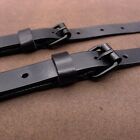 Vintage Black Leather Adult H Back Suspenders For Men Jean Suit With Brass Hook