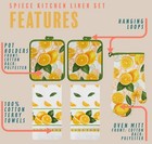 5pc Kitchen Set  2 Jumbo Pot Holders  1 Oven Mitt   2 Towels  Lemons  Premius