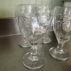 Vintage Libbey Chivalry Water Goblets 12 Oz Wine Glasses Set Of 4 Hammered Glass