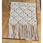 Macrame Wall Hanging 25  X 18 knotted Wall Decor Boho Eclectic Decor Beige