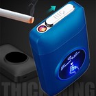 Cigarette Case With Lighter  19pcs Regular Size Cigarettes Holder Box King Si   