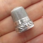 Ketcham   Mcdougall 925 Sterling Silver Antique Engraved Sewing Thimble Size 8